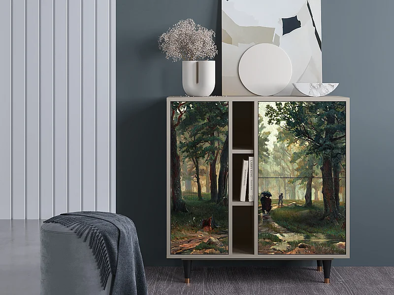 Kredens - 94х96х41 cm - BS5 -  Rain in the Oak Forest, Piaskowy