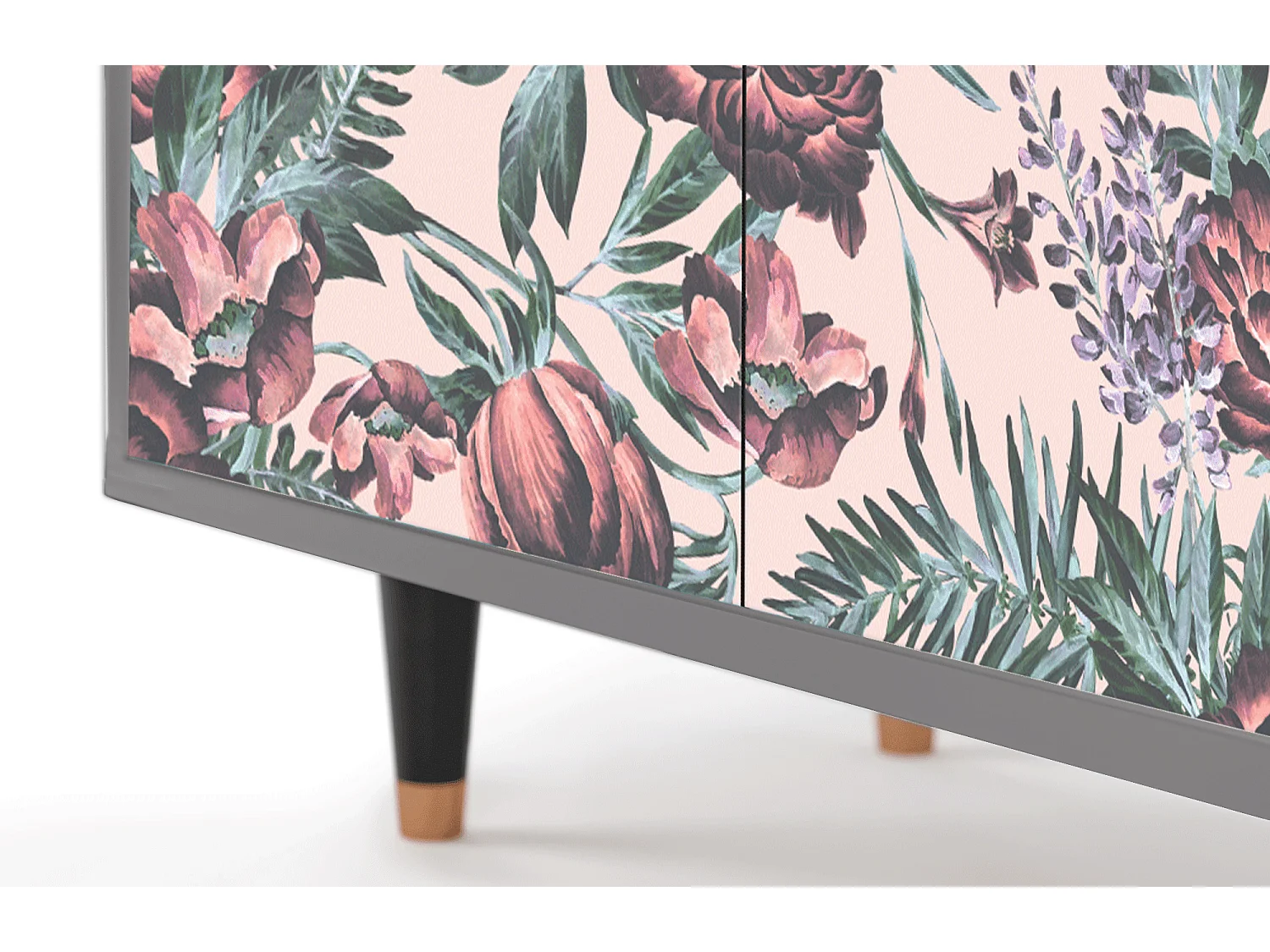Aparador - 94x96x48 cm - BS3 - Peach Peonies, Cinza