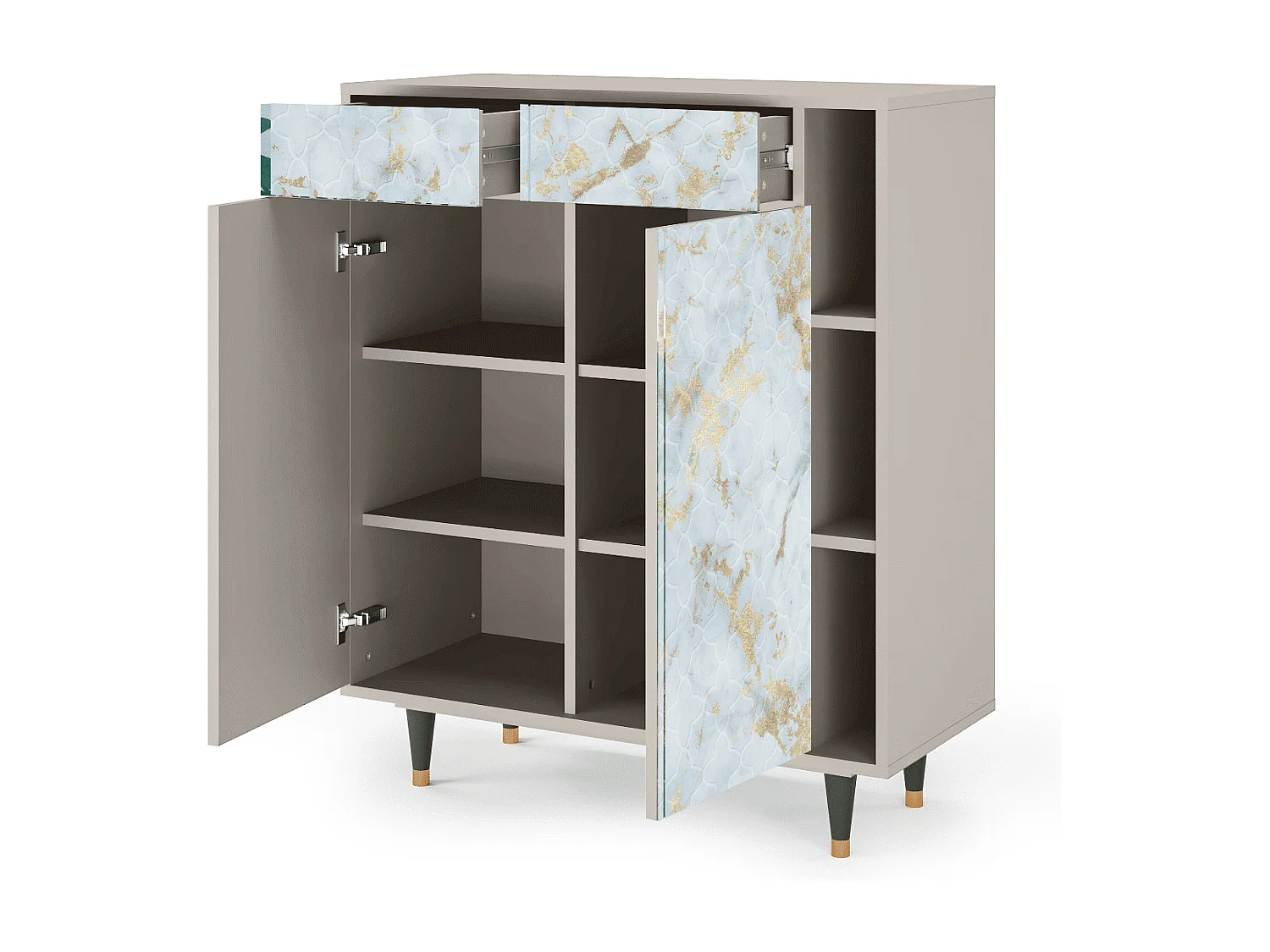 Kredens - 96х110х41 cm - BS6 - Golden Waves, Piaskowy