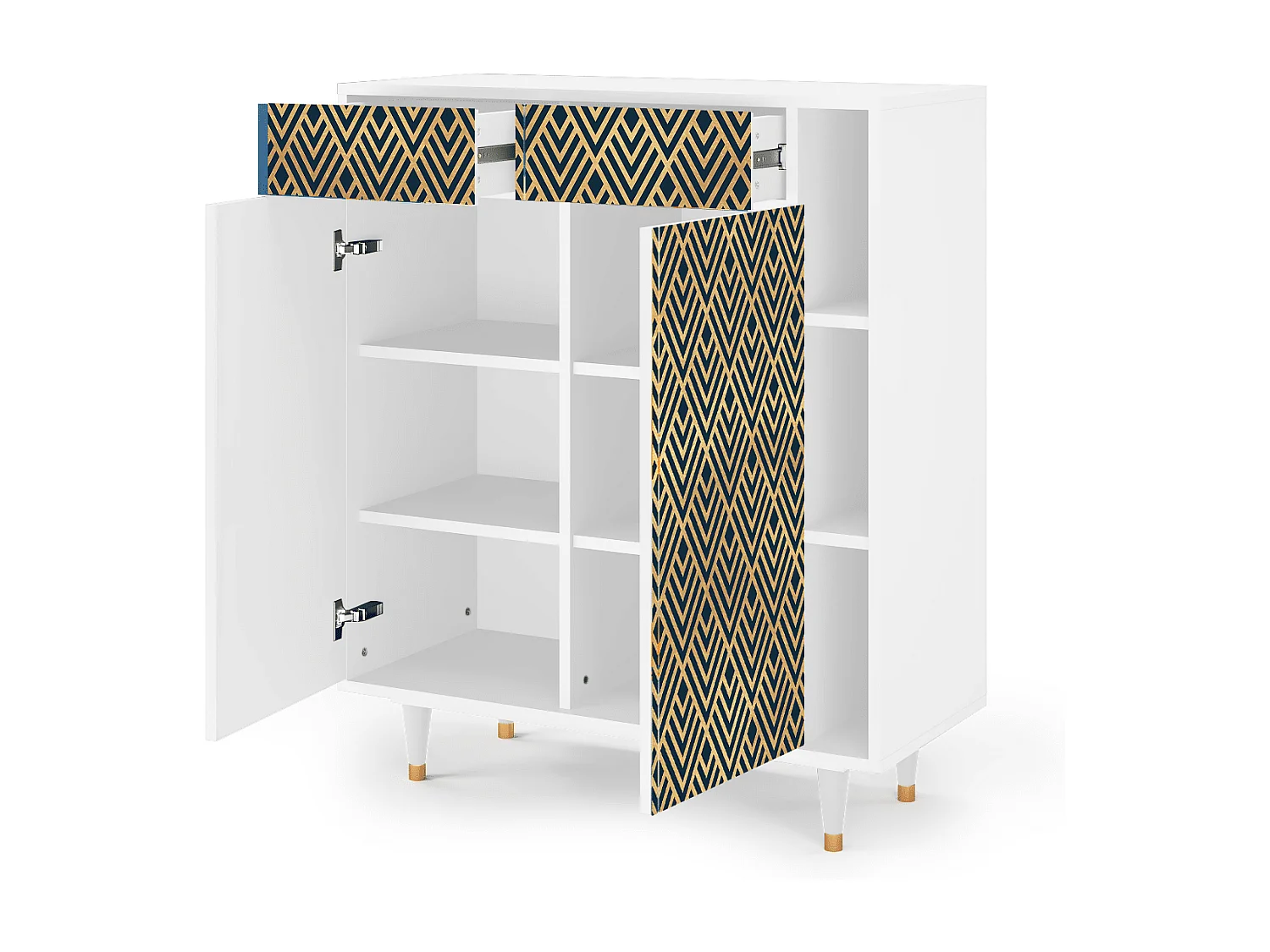 Dressoir - 96х110х41 cm - BS6 - Egypt Triangles, Wit