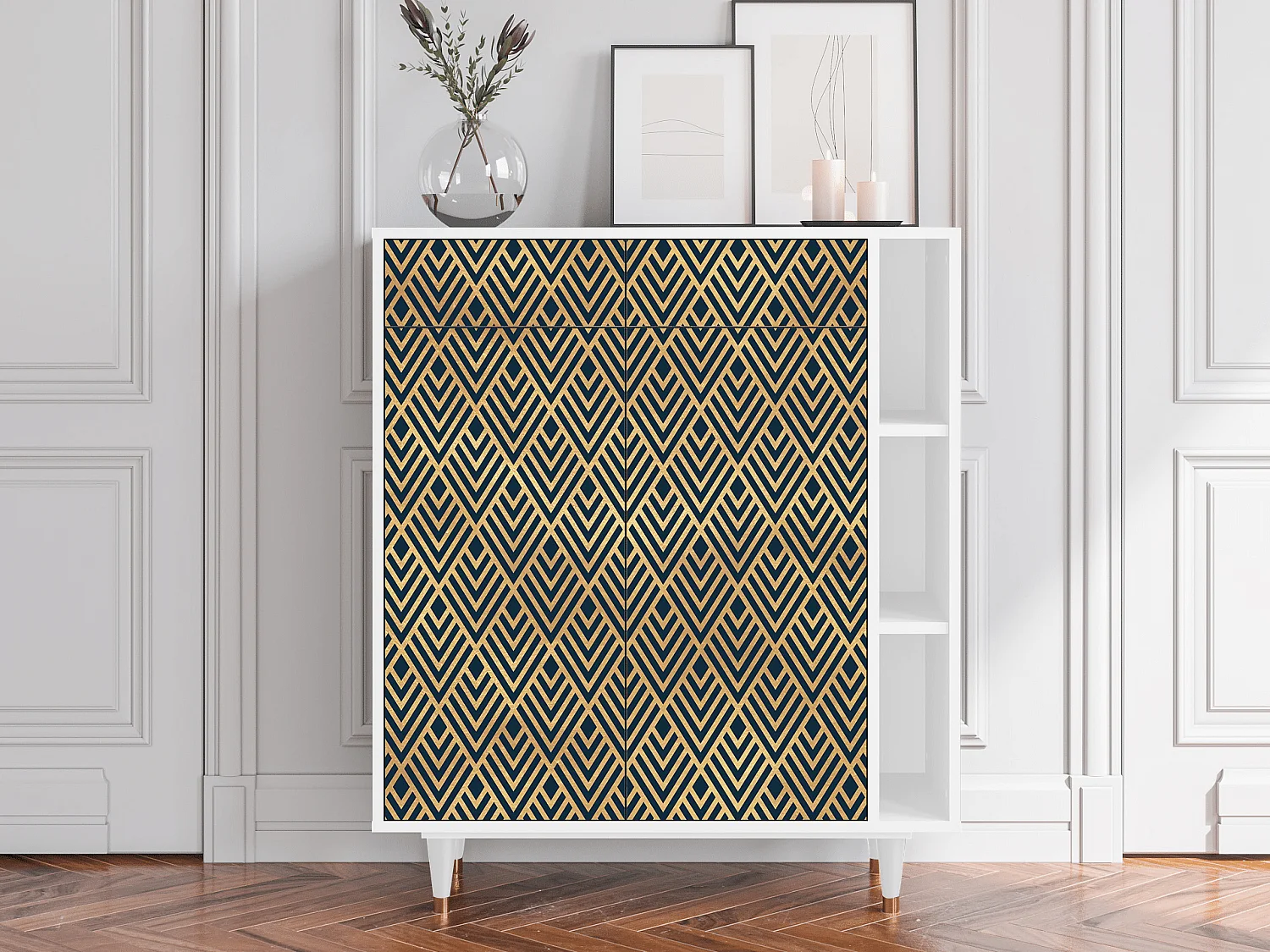 Credenza - 96х110х41 cm - BS6 - Egypt Triangles, Bianco