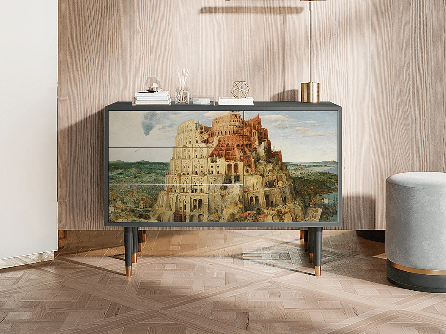 Kredens - 115х84х41 cm - S3 - Elder The Tower, Antracyt