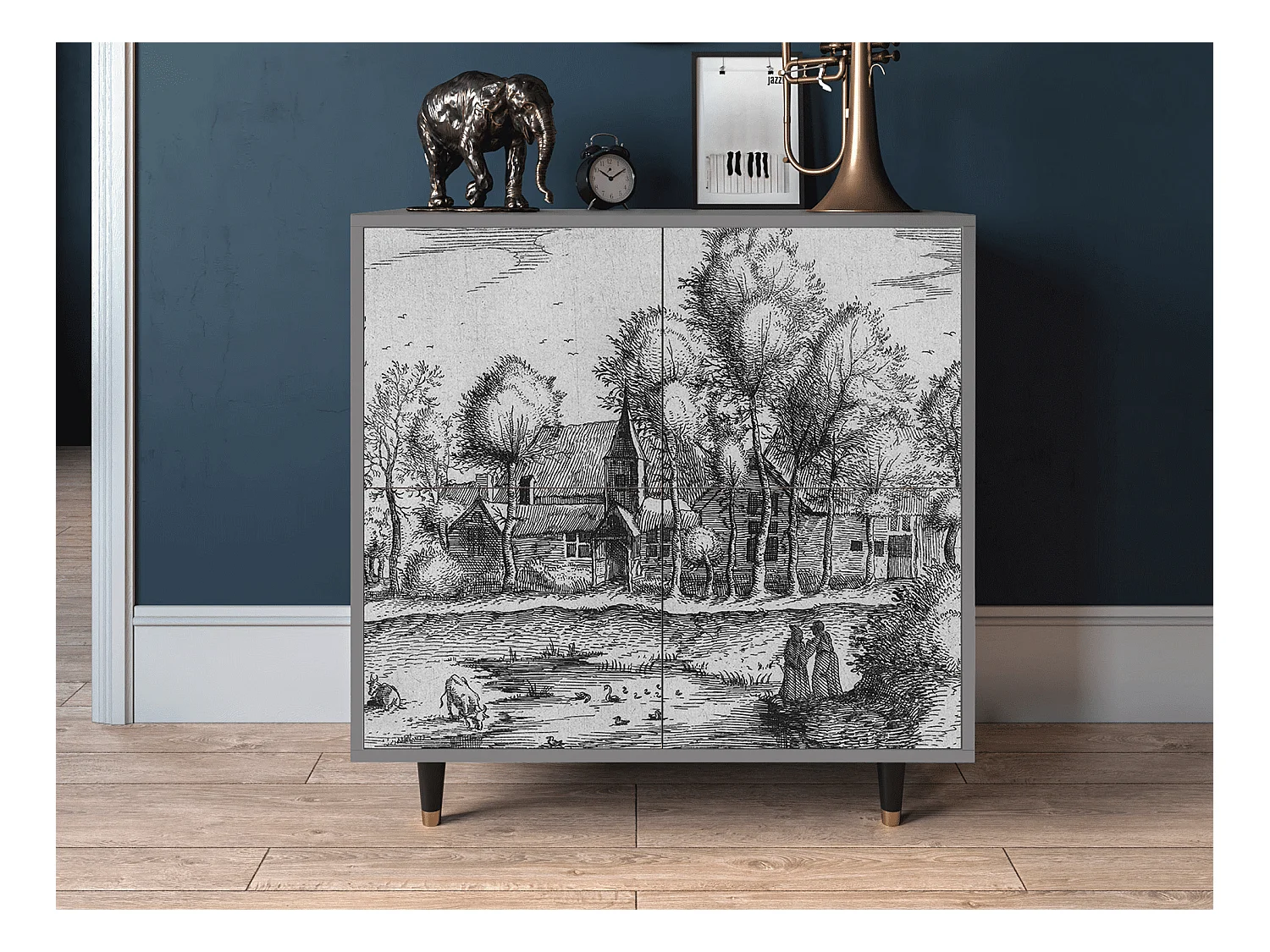 Kredens - 94x96x48 cm - BS3 - A Pond, Szary