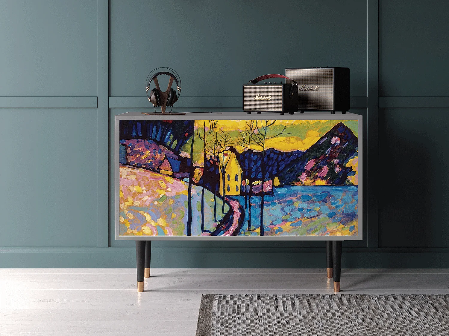 Aparador - 115x85x48 cm - BS4 - Winter Landscape, Cinza