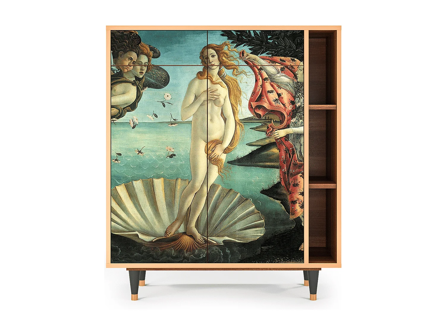 Kredens - 96х110х41 cm - BS6 - The Birth of Venus, Orzech