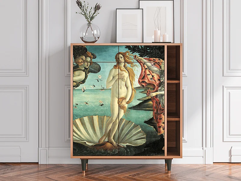 Kredens - 96х110х41 cm - BS6 - The Birth of Venus, Orzech