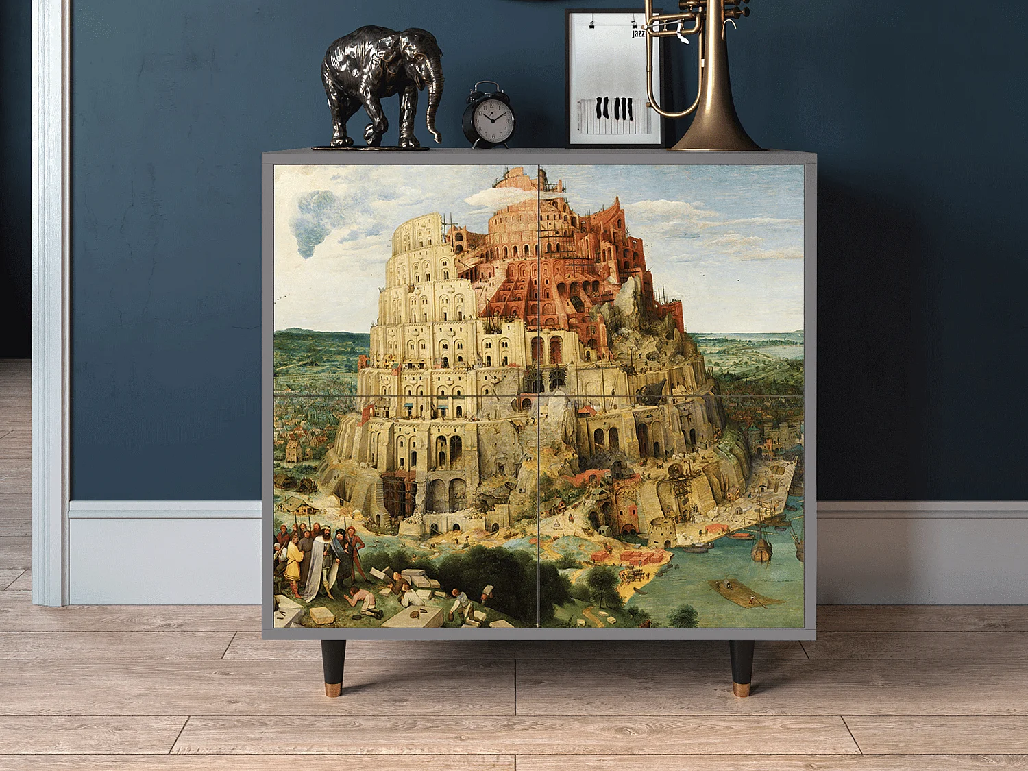 Kredens - 94x96x48 cm - BS3 - Elder The Tower, Szary