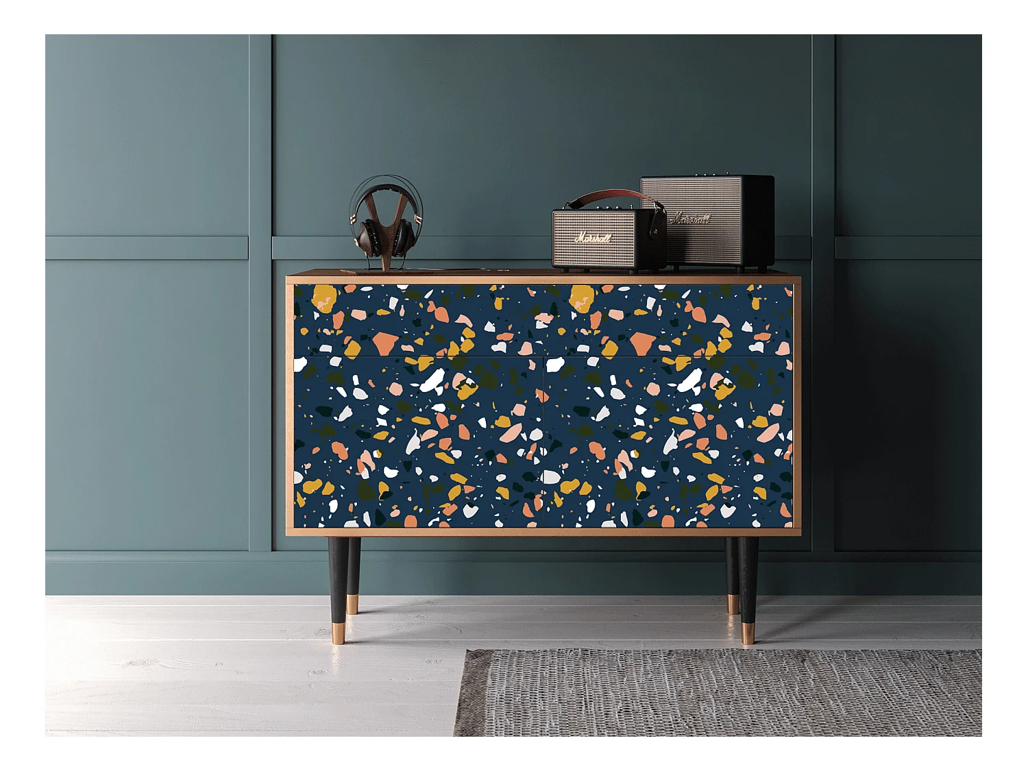 Buffet - 115x85x48 cm - BS4 - Night Sky Langhterns, Noyer