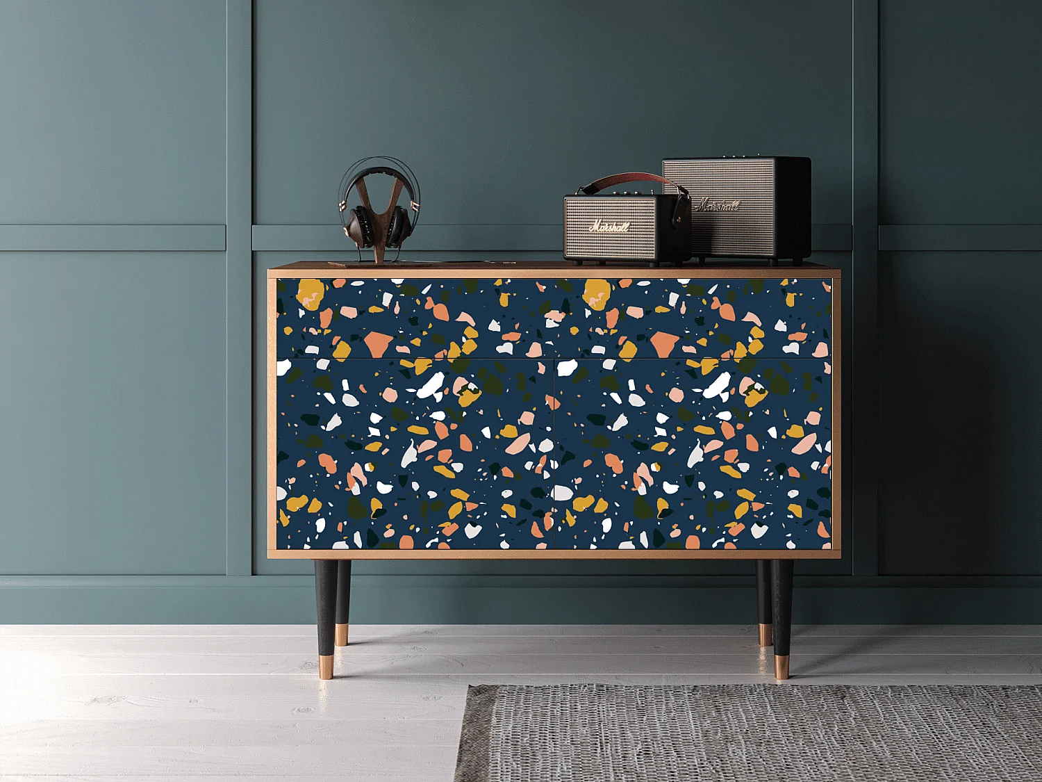 Buffet - 115x85x48 cm - BS4 - Night Sky Langhterns, Noyer