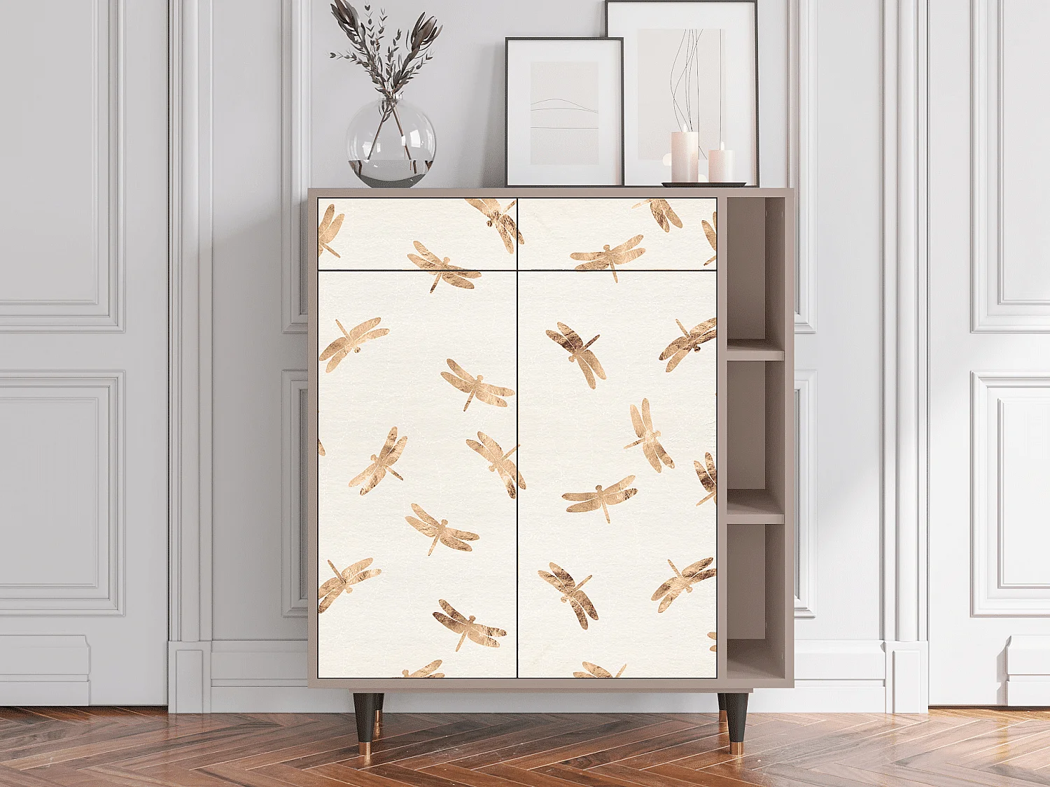 Aparador - 96х110х41 cm - BS6 - Nude Dragonflies, Latte