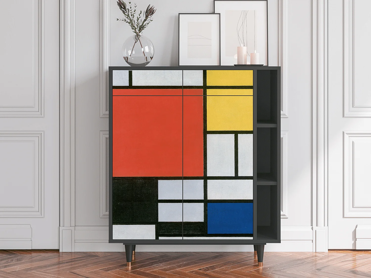 Kredens - 96х110х41 cm - BS6 - Composition, Antracyt