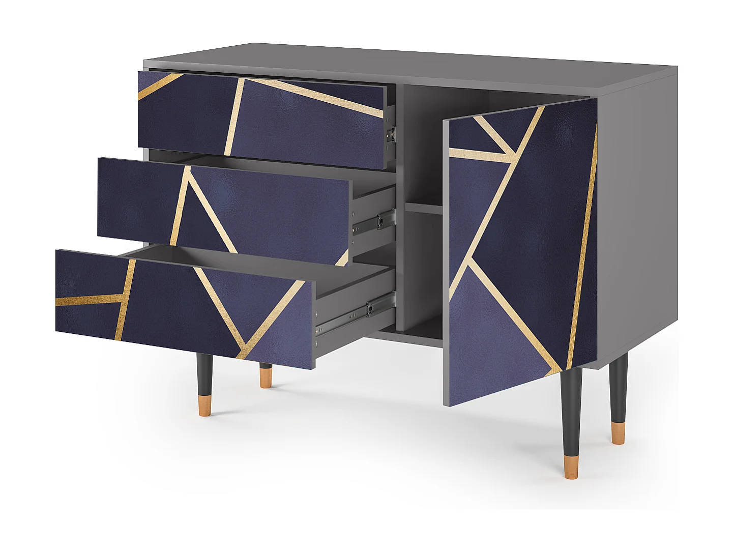 Kredens - 115х84х41 cm - S3 - The Amethyst, Szary