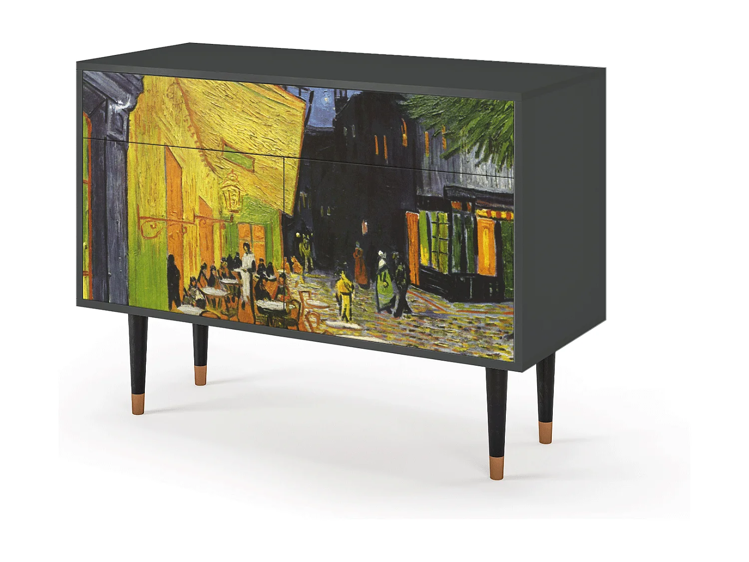 Kredens - 115x85x48 cm - BS4 - Café Terrace at Night, Antracyt