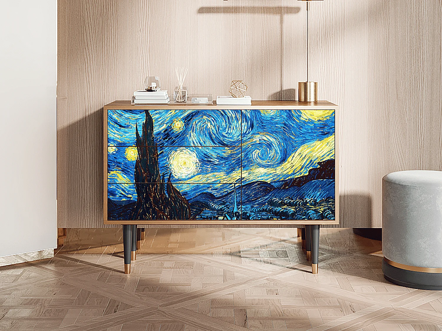 Buffet - 115х84х41 cm - S3 - The Starry Night  , Noyer