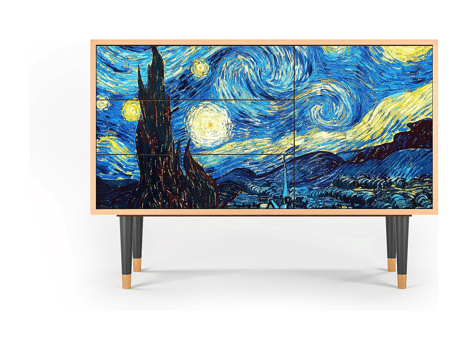 Dressoir - 115х84х41 cm - S3 - The Starry Night  , Walnoot