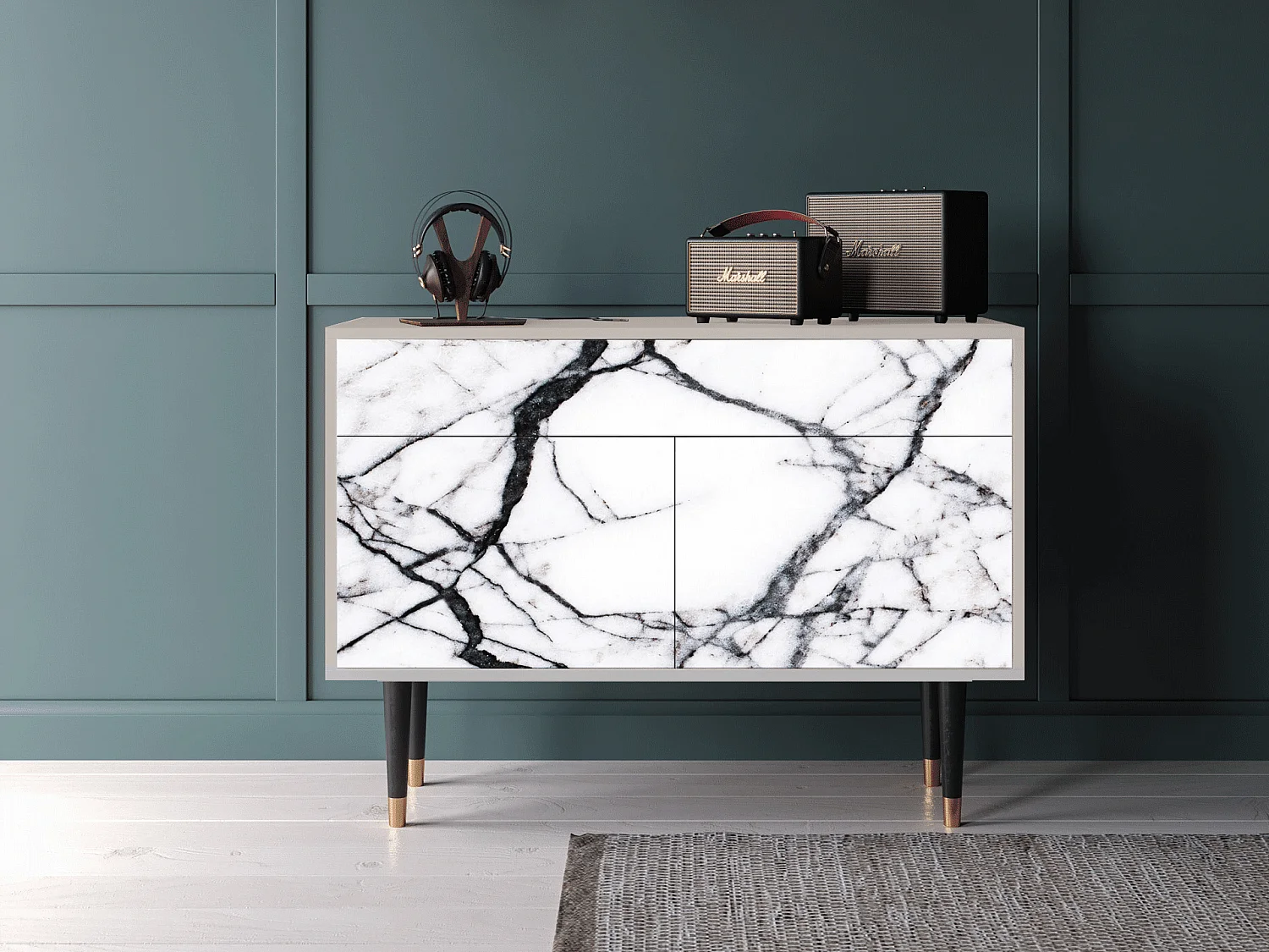 Buffet - 115x85x48 cm - BS4 - Raven Marble, Sable