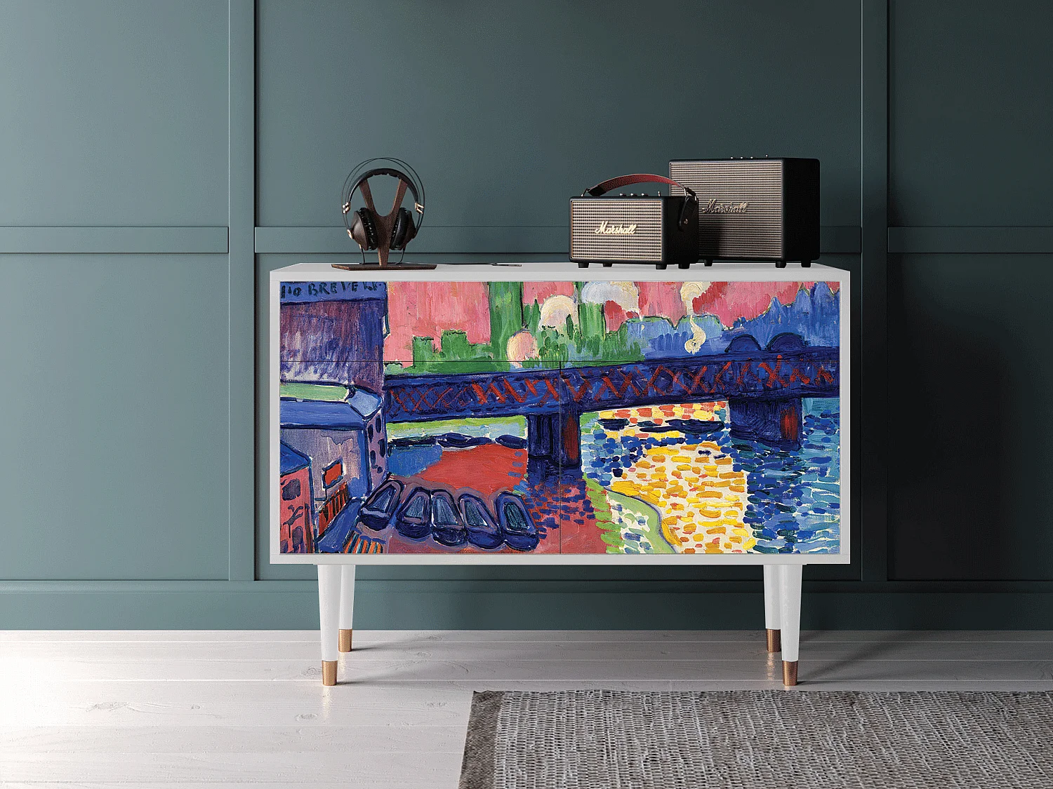 Dressoir - 115x85x48 cm - BS4 - Charing Cross Bridge, Wit