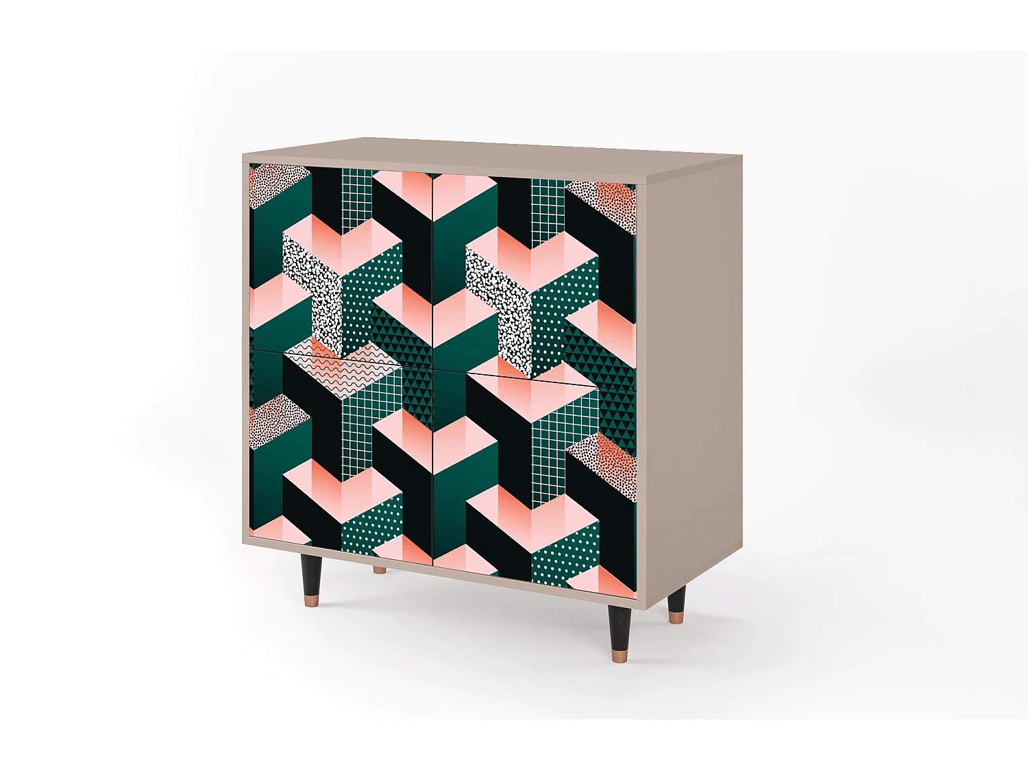 Aparador - 94x96x48 cm - BS3 - Geometric Madness, Latte