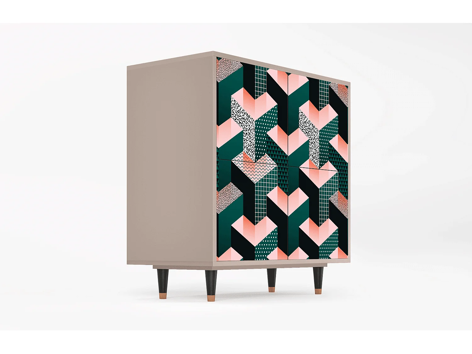 Buffet - 94x96x48 cm - BS3 - Geometric Madness, Latte