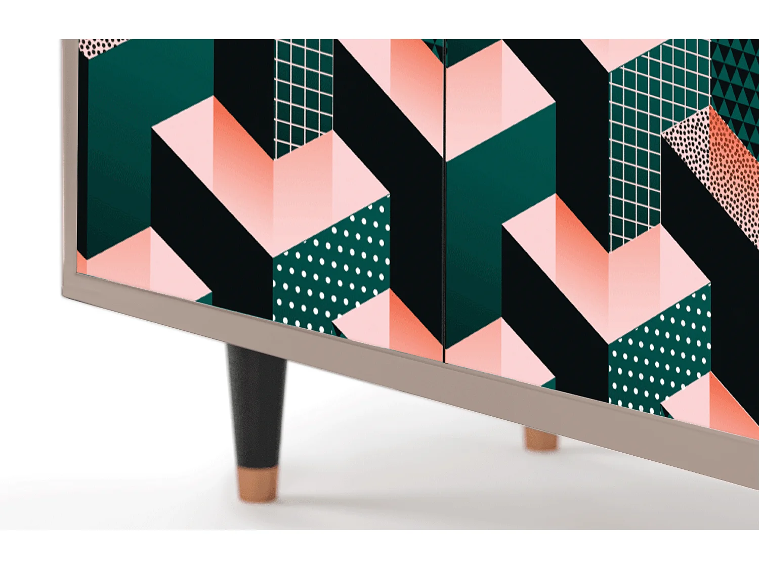 Buffet - 94x96x48 cm - BS3 - Geometric Madness, Latte