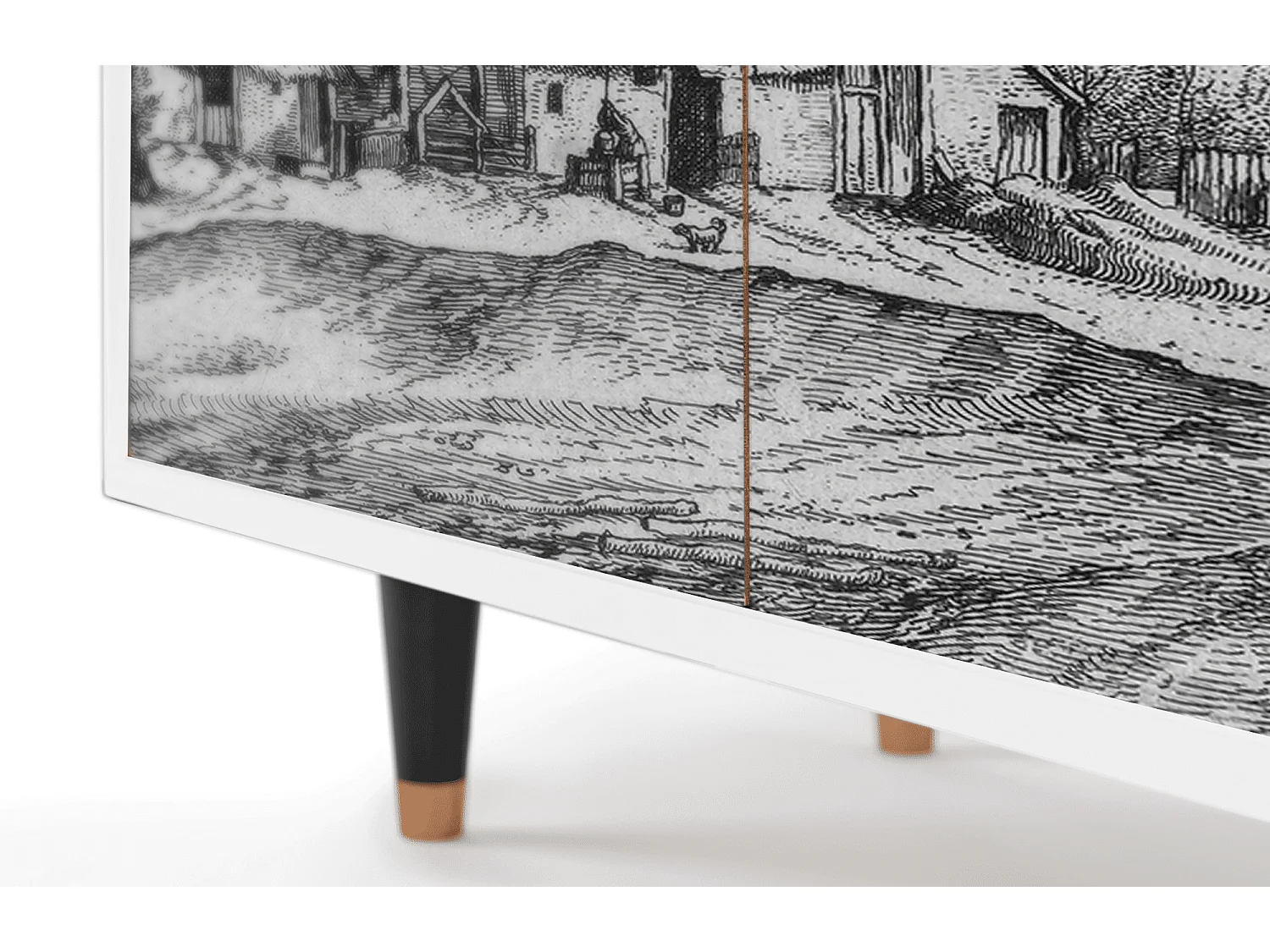 Buffet - 94x96x48 cm - BS3 - Farms in a Village, Blanc