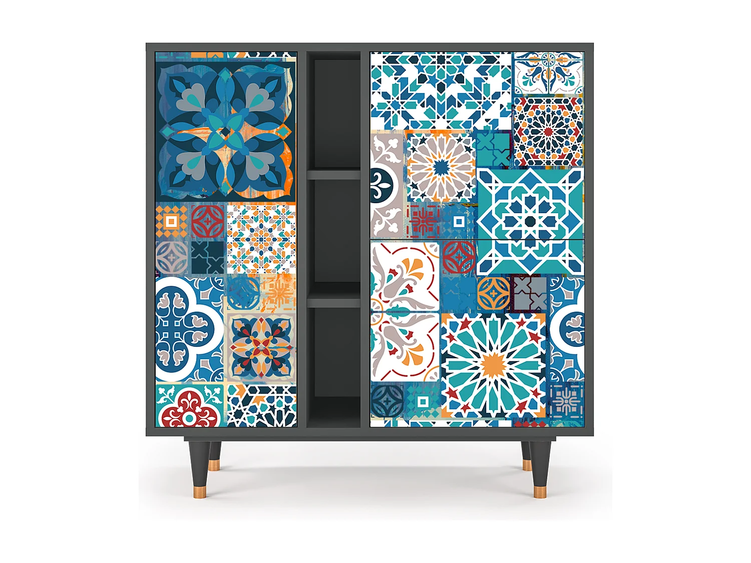 Kredens - 94х96х41 cm - BS5 - Moroccan Market, Antracyt