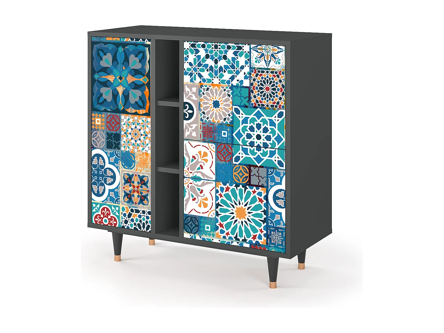 Dressoir - 94х96х41 cm - BS5 - Moroccan Market, Antraciet