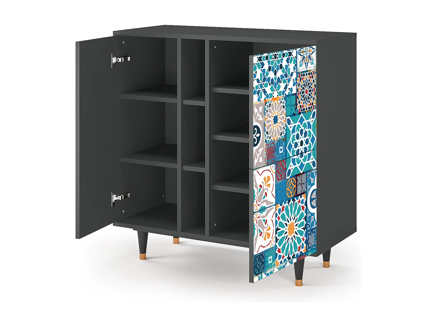 Dressoir - 94х96х41 cm - BS5 - Moroccan Market, Antraciet