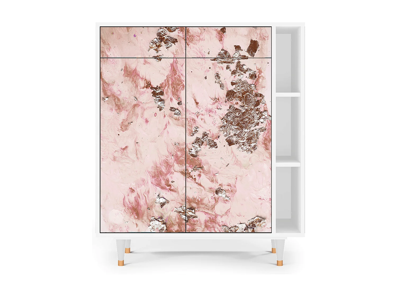 Kredens - 96х110х41 cm - BS6 - Cotton Candy, Biały