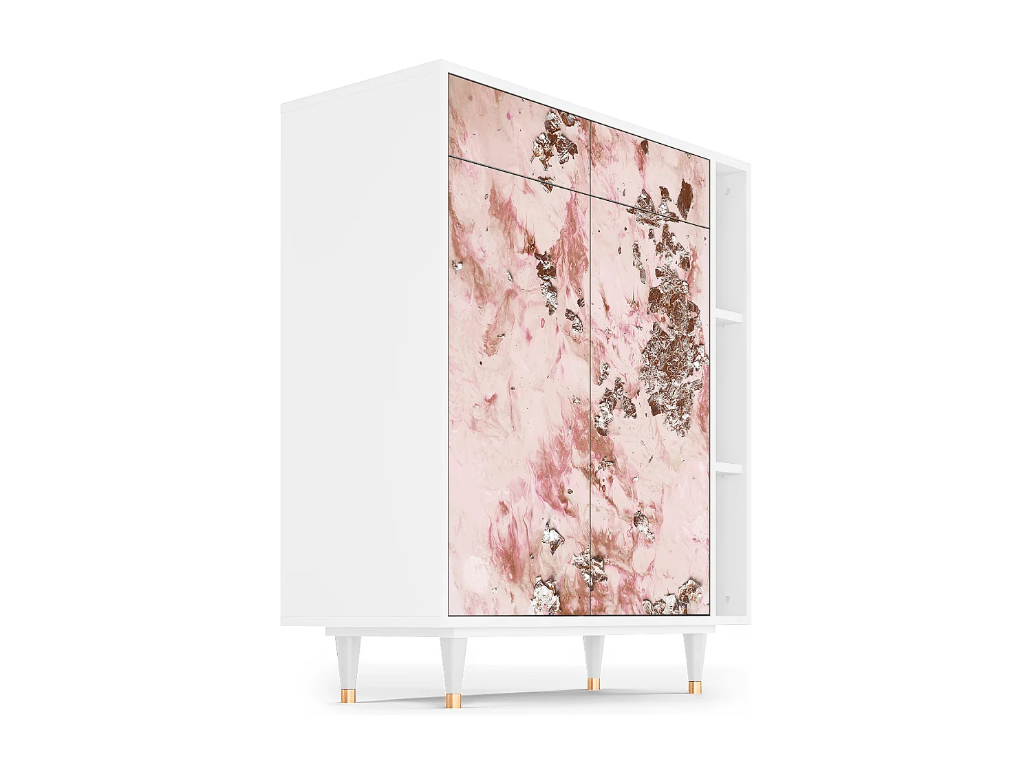 Kredens - 96х110х41 cm - BS6 - Cotton Candy, Biały