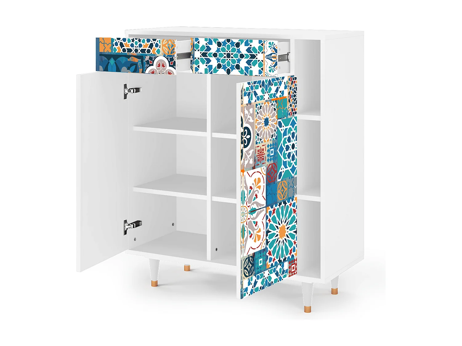 Aparador - 96х110х41 cm - BS6 - Moroccan Market, Branco