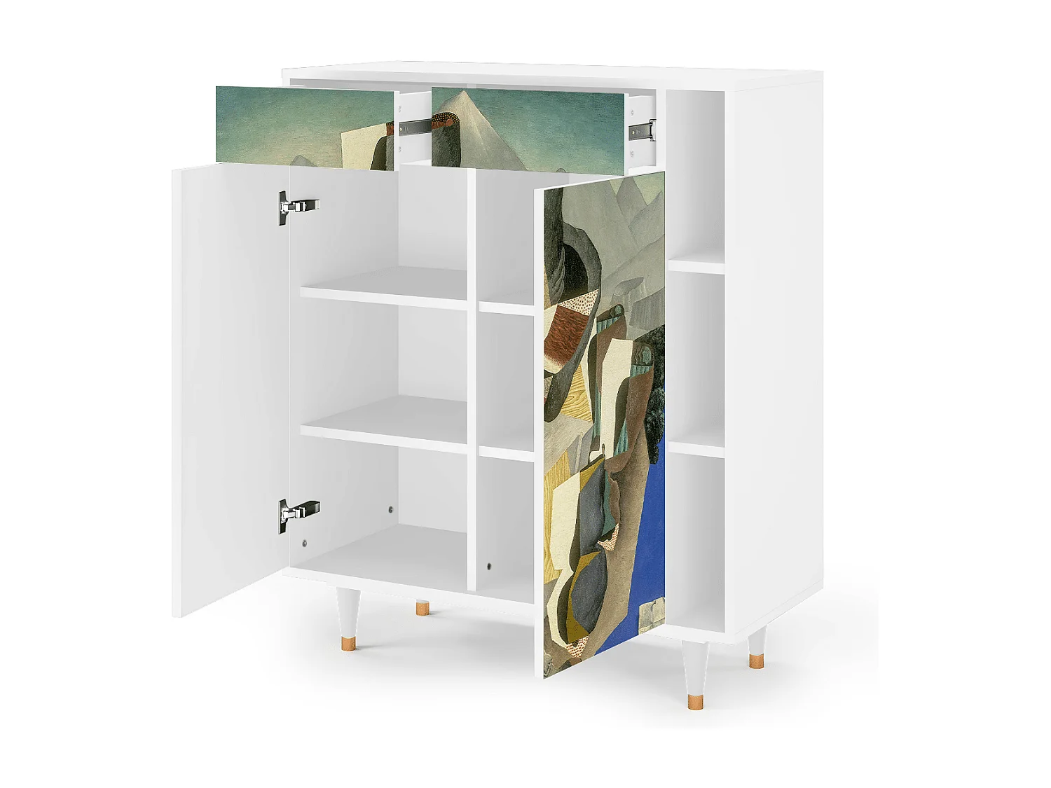 Kredens - 96х110х41 cm - BS6 - The Cubist Paintings , Biały