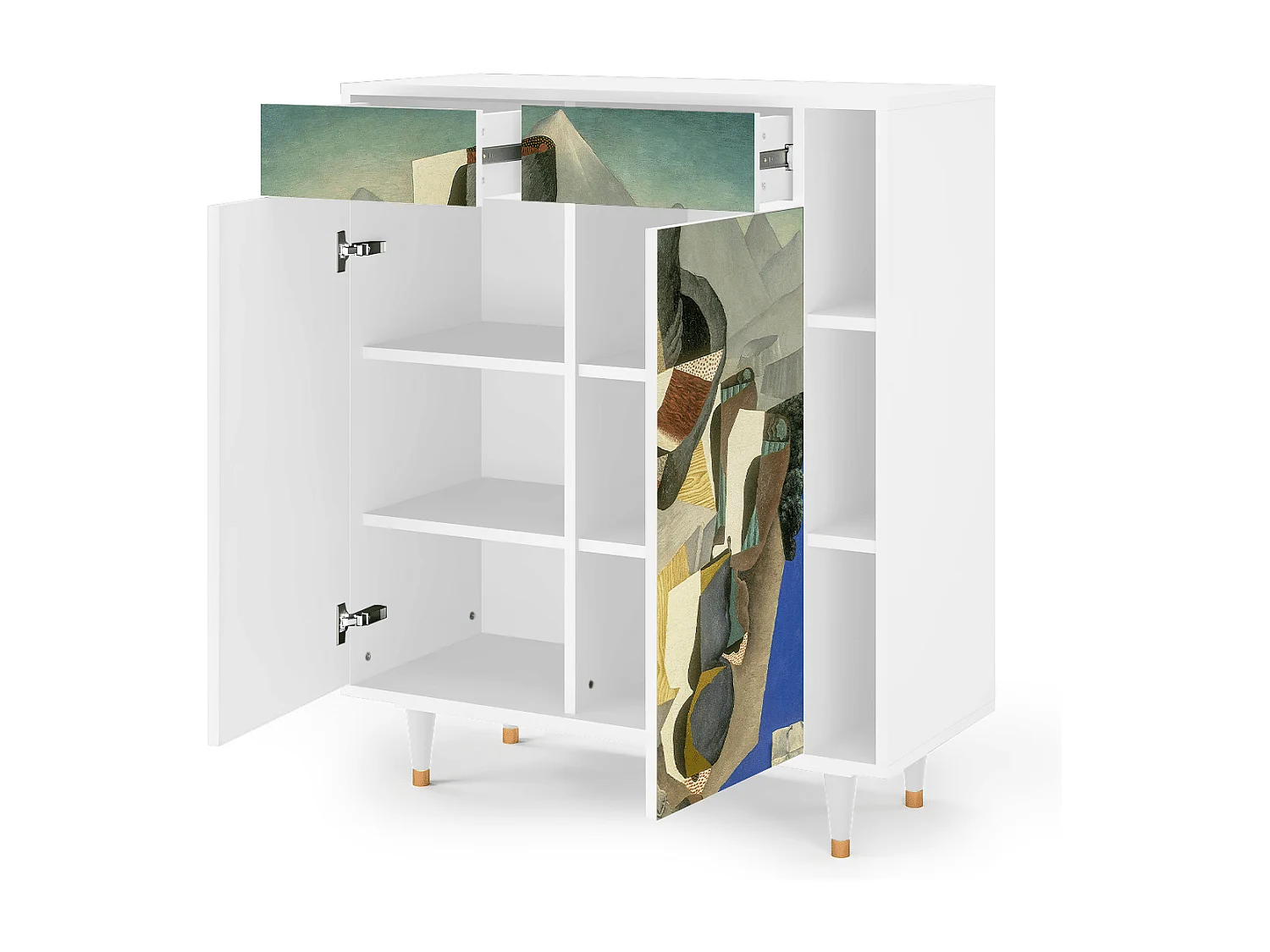 Credenza - 96х110х41 cm - BS6 - The Cubist Paintings , Bianco