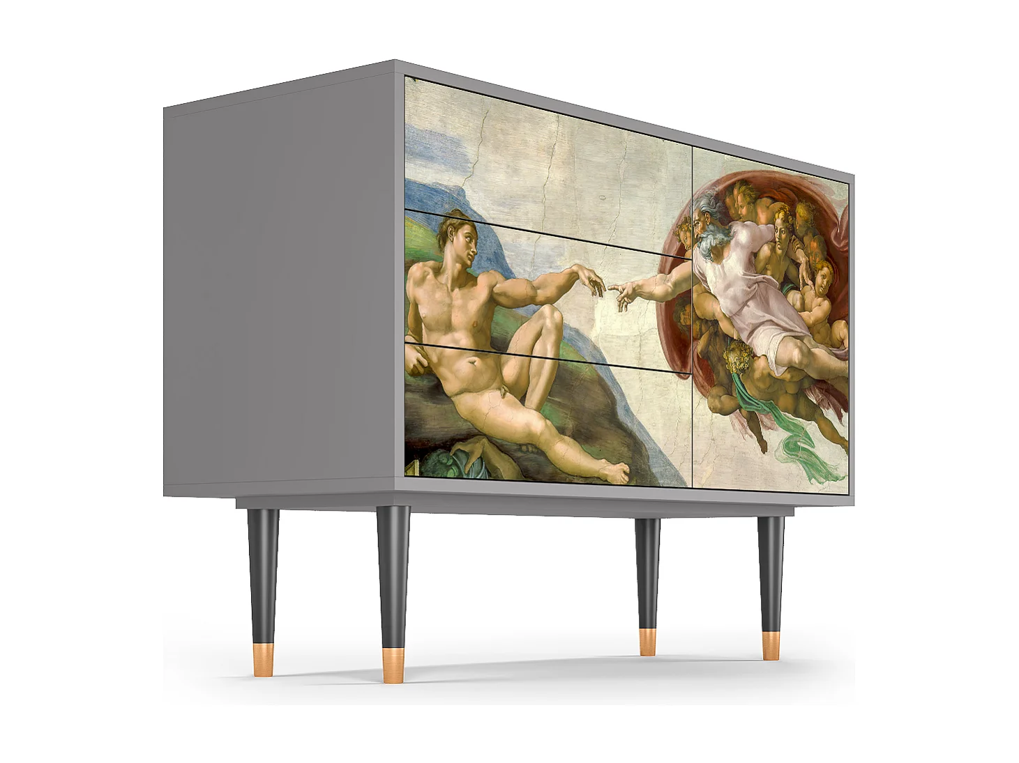 Kredens - 115х84х41 cm - S3 - The Creation of Adam, Szary