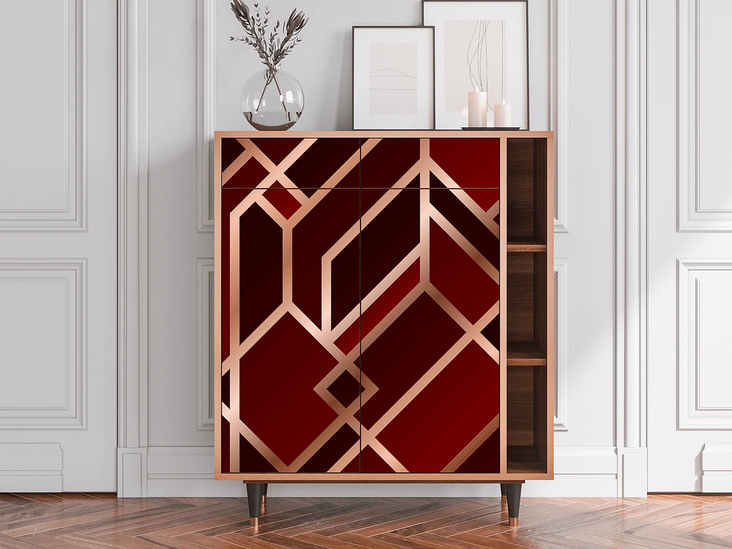 Kredens - 96х110х41 cm - BS6 - Velvet 1920's, Orzech