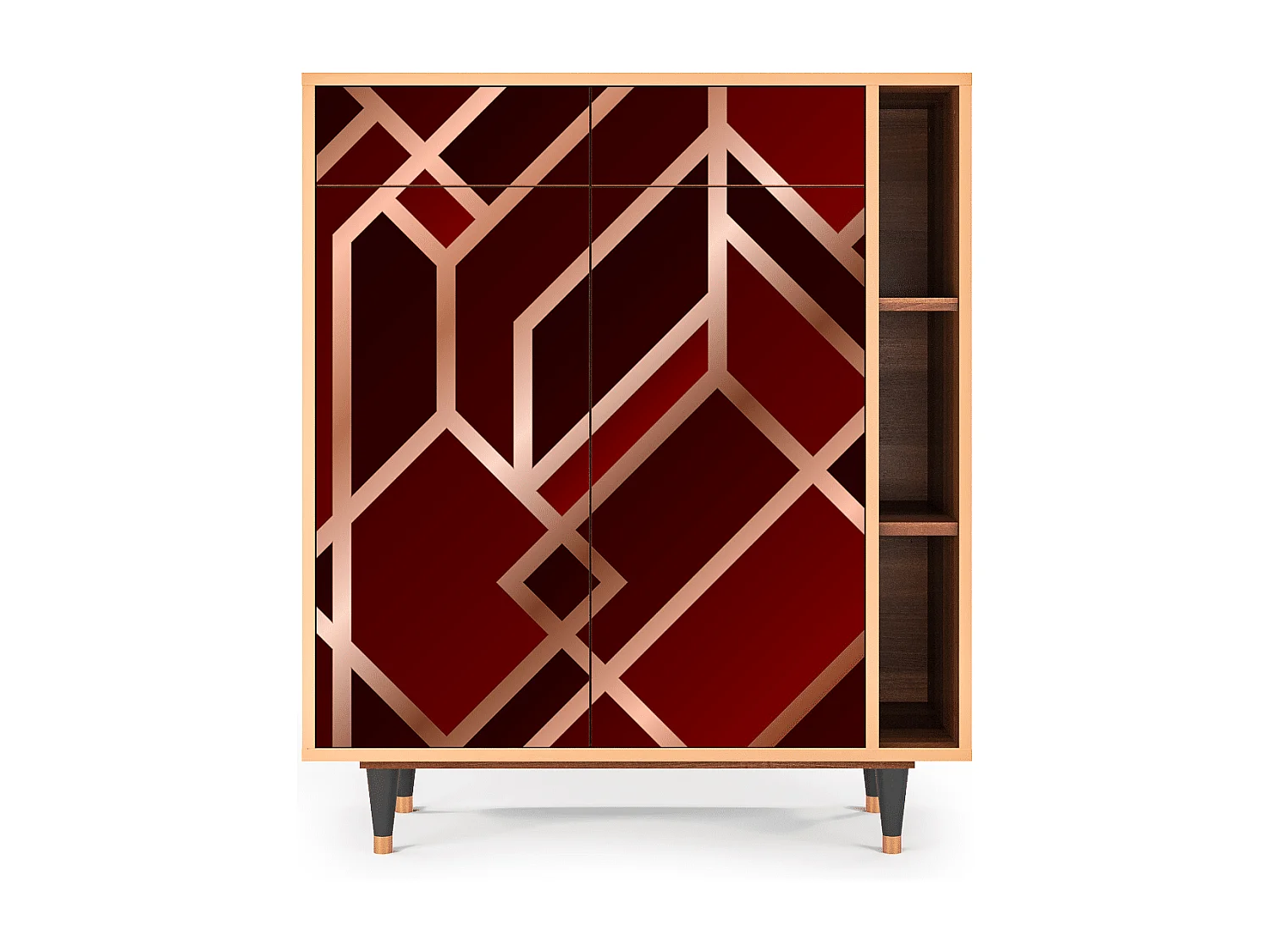 Kredens - 96х110х41 cm - BS6 - Velvet 1920's, Orzech