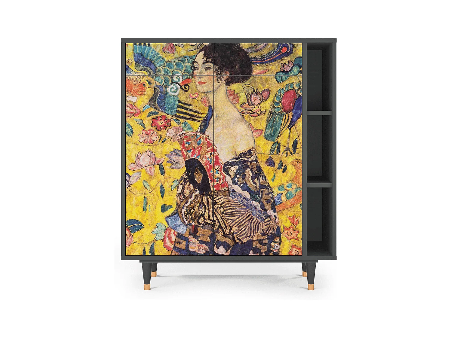 Sideboard - 96х110х41 cm - BS6 - Lady with Fan by Klimt, Anthrazit