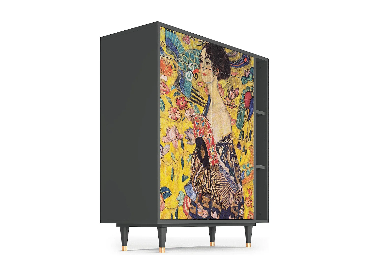 Sideboard - 96х110х41 cm - BS6 - Lady with Fan by Klimt, Anthrazit