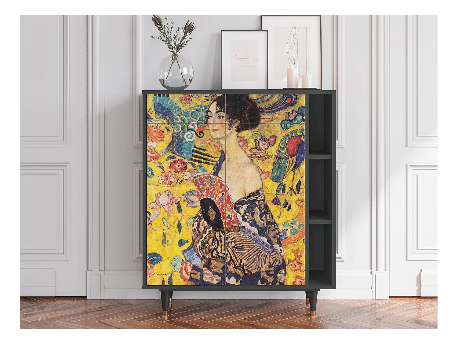 Buffet - 96х110х41 cm - BS6 - Lady with Fan by Klimt, Anthracite