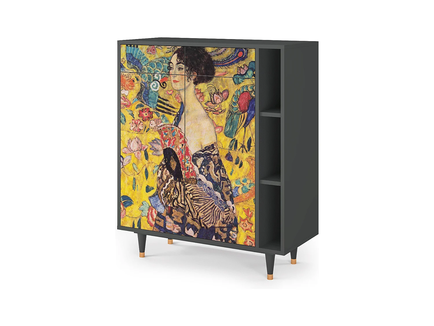 Buffet - 96х110х41 cm - BS6 - Lady with Fan by Klimt, Anthracite
