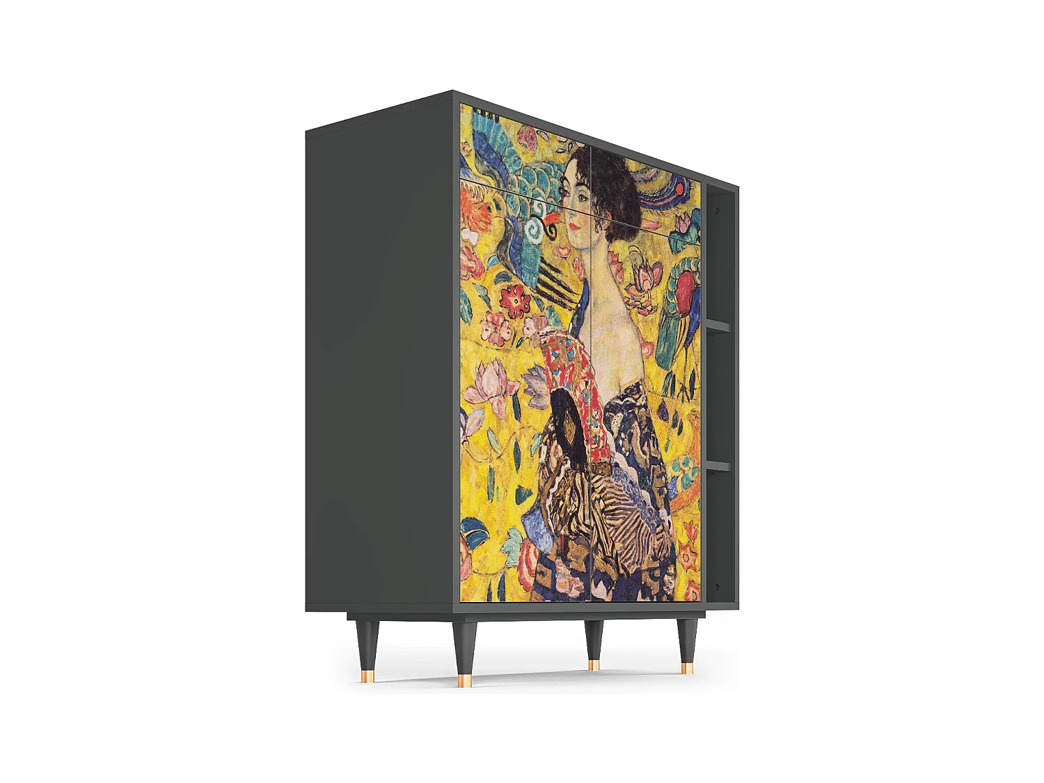 Buffet - 96х110х41 cm - BS6 - Lady with Fan by Klimt, Anthracite