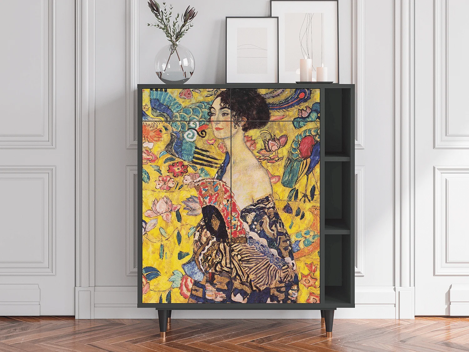 Credenza - 96х110х41 cm - BS6 - Lady with Fan by Klimt, Antracite