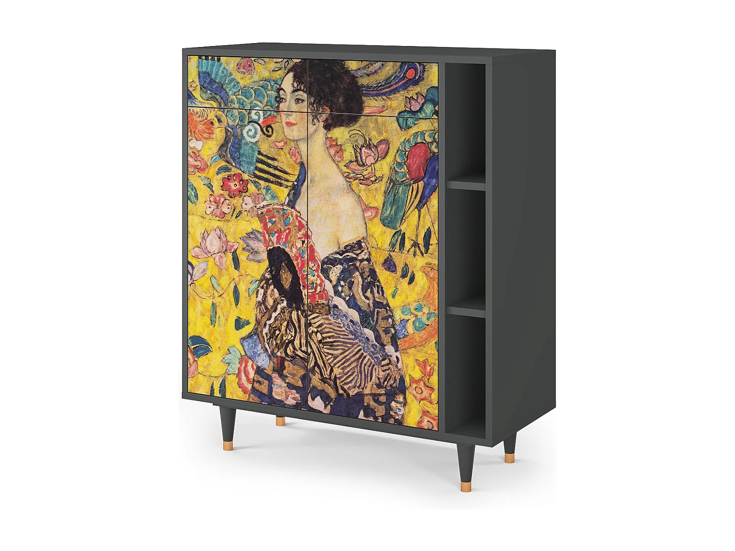 Credenza - 96х110х41 cm - BS6 - Lady with Fan by Klimt, Antracite