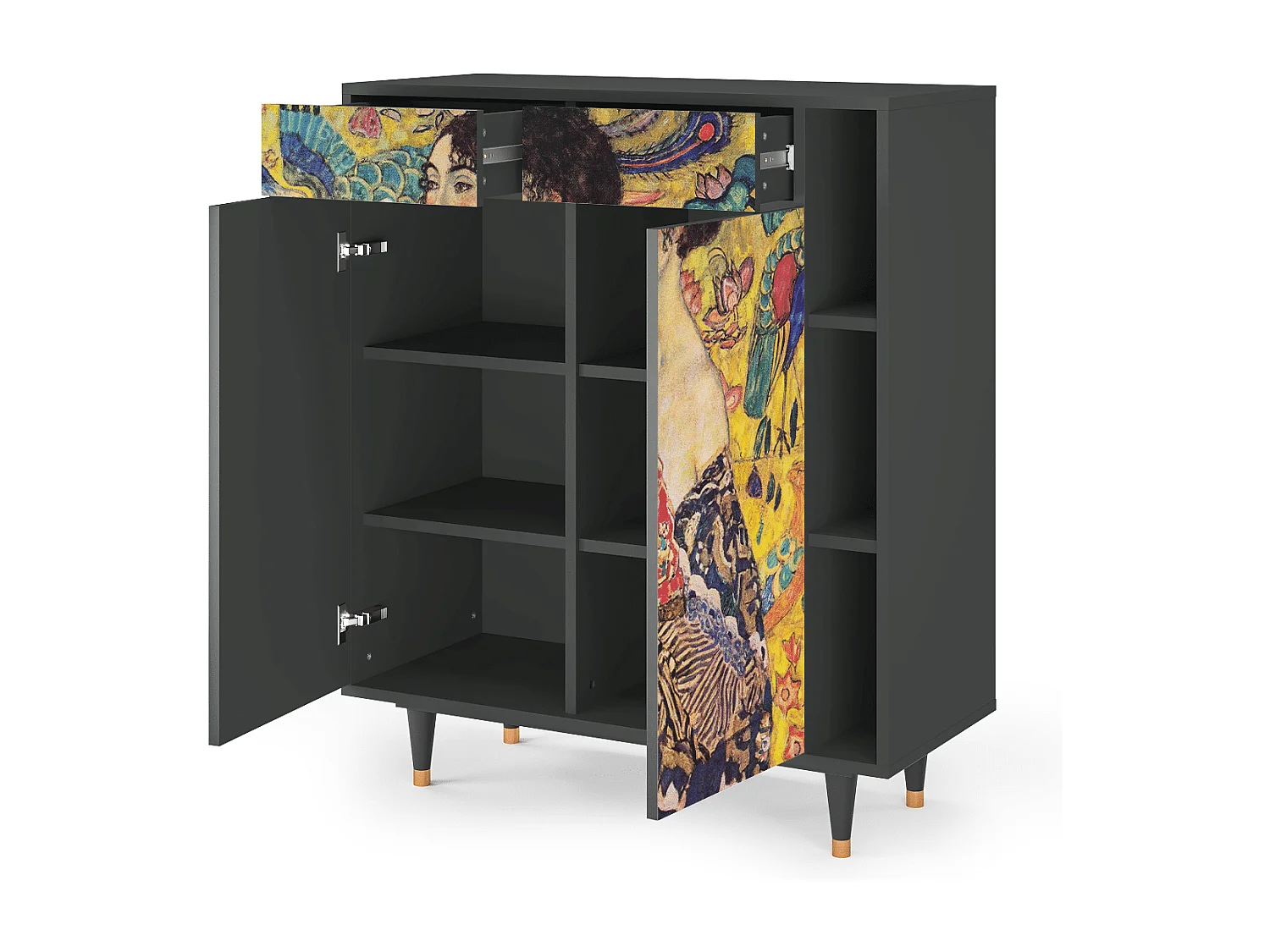 Credenza - 96х110х41 cm - BS6 - Lady with Fan by Klimt, Antracite