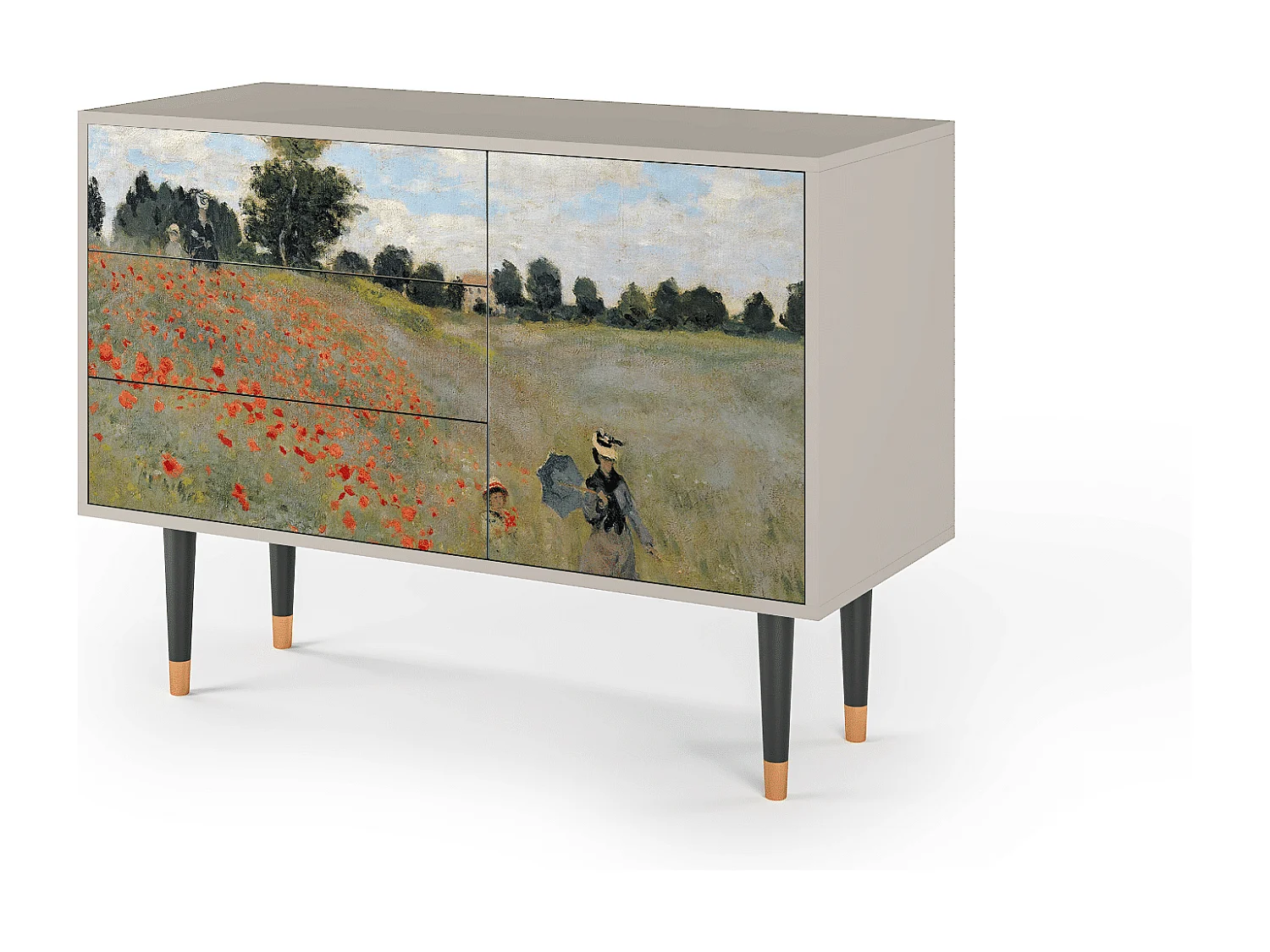 Kredens - 115х84х41 cm - S3 - The Poppy Field   , Piaskowy