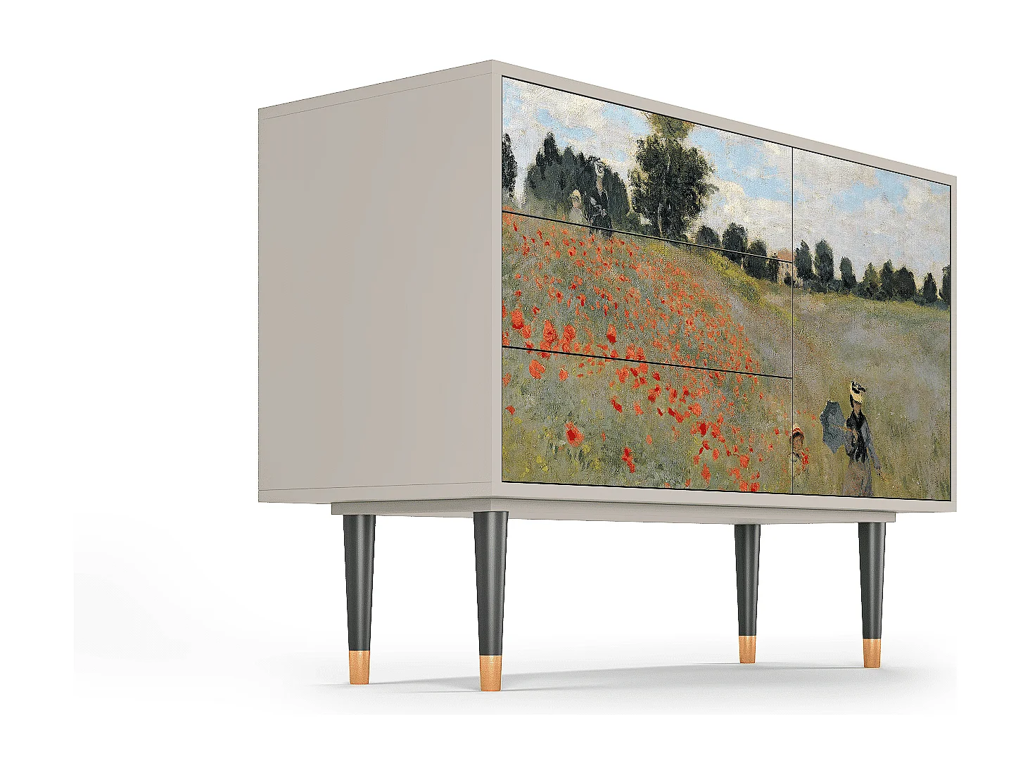 Kredens - 115х84х41 cm - S3 - The Poppy Field   , Piaskowy