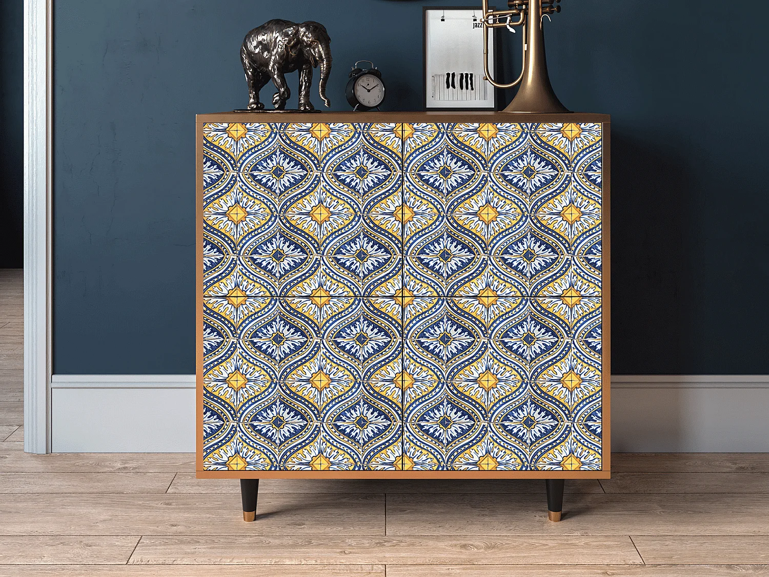 Aparador - 94x96x48 cm - BS3 - Illusory Pattern, Nogueira