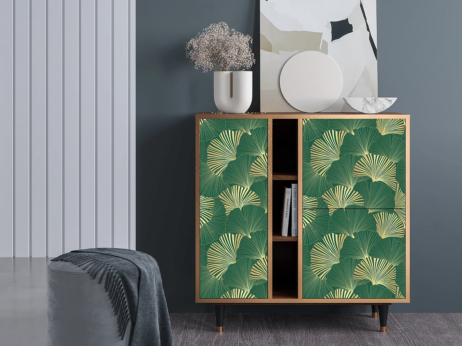 Buffet - 94х96х41 cm - BS5 - Gold Ginkgo, Noyer