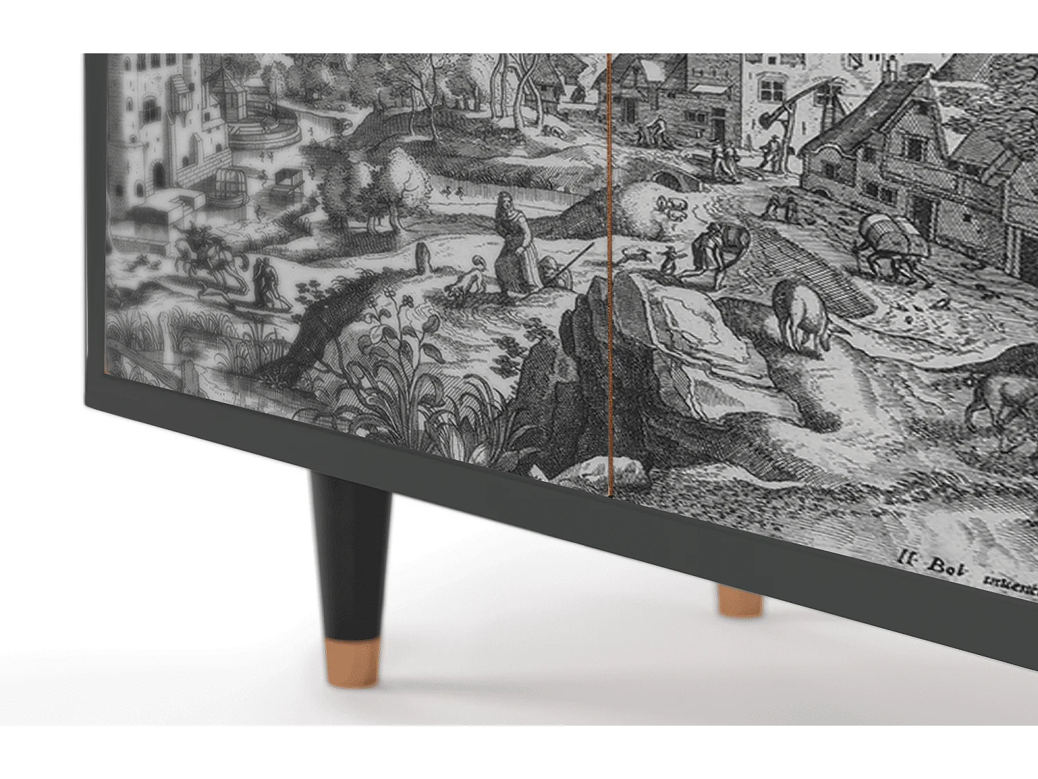 Buffet - 94x96x48 cm - BS3 - Bird Dropping, Anthracite