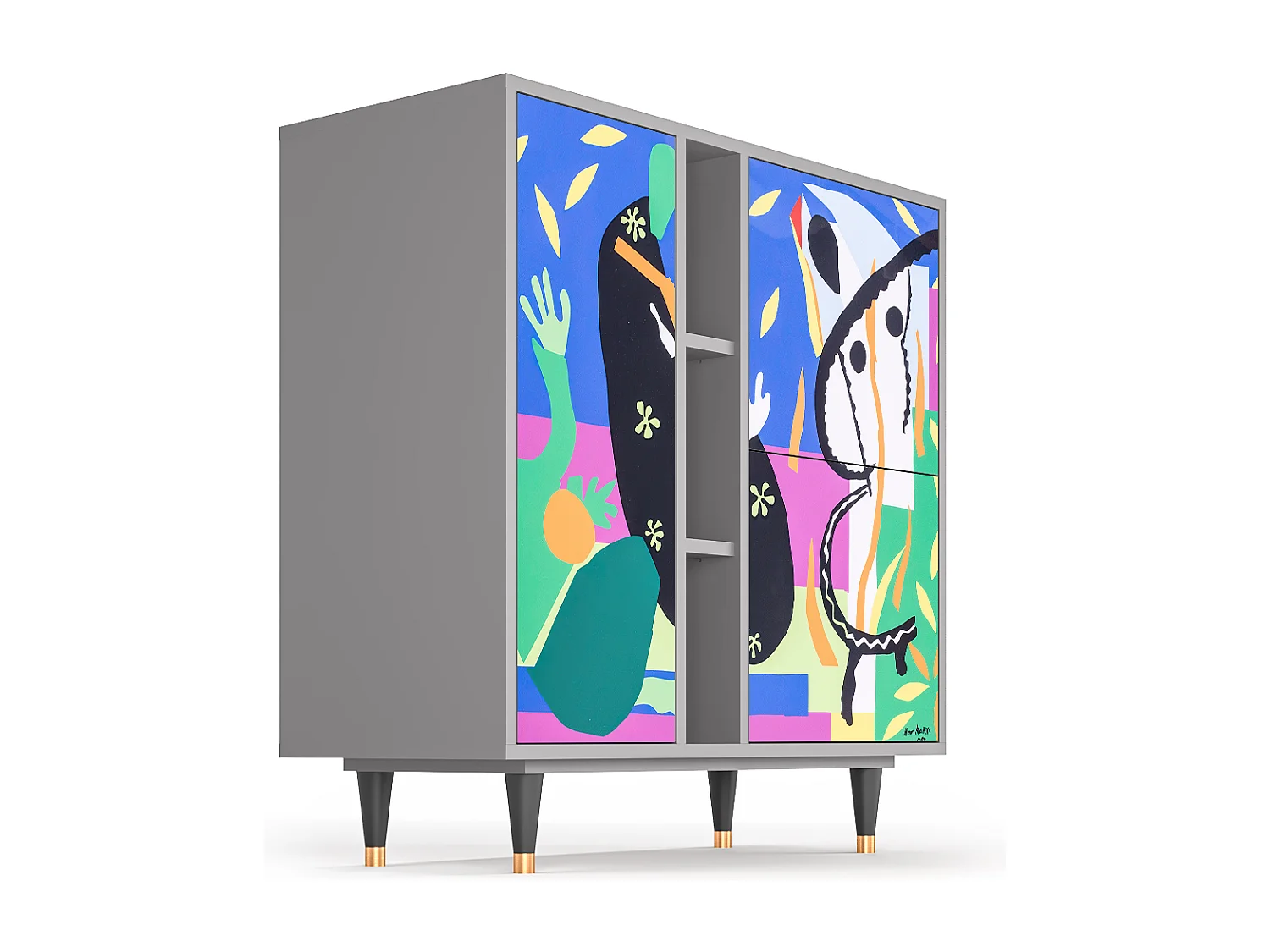 Kredens - 94х96х41 cm - BS5 - La Tristesse du Roi, Szary